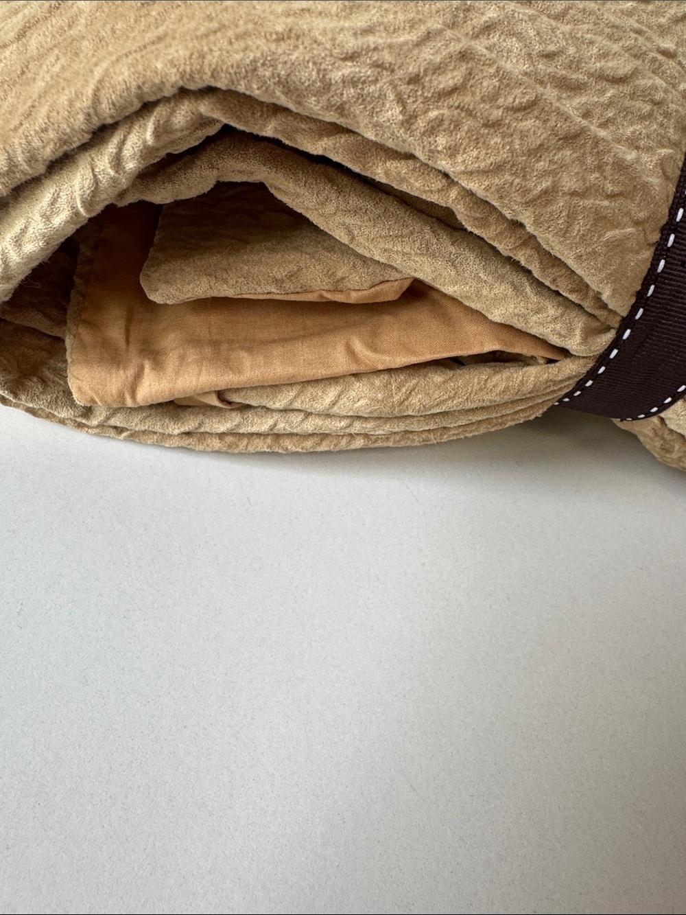 King / Cal King Cream/Tan Soft Embossed Plush Velvety Duvet Cover - Picture 4 of 4